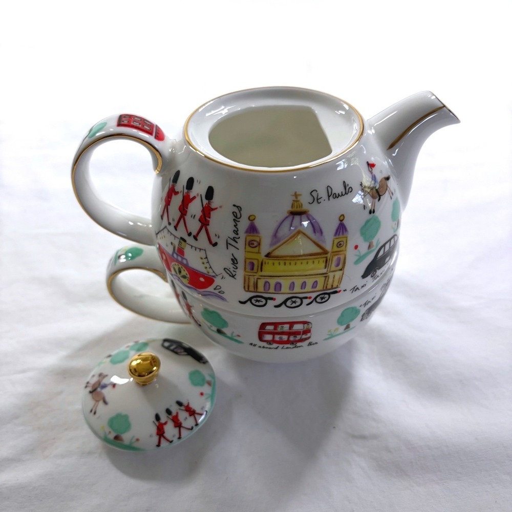 James Sadler London Travel Tea For One Stacking Teapot and Cup Set - Picture 13 of 16